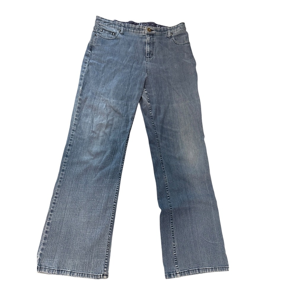 Denim & Co Womens Medium Wash Bootcut Jeans Size 10 Stretch Denim RN 81893